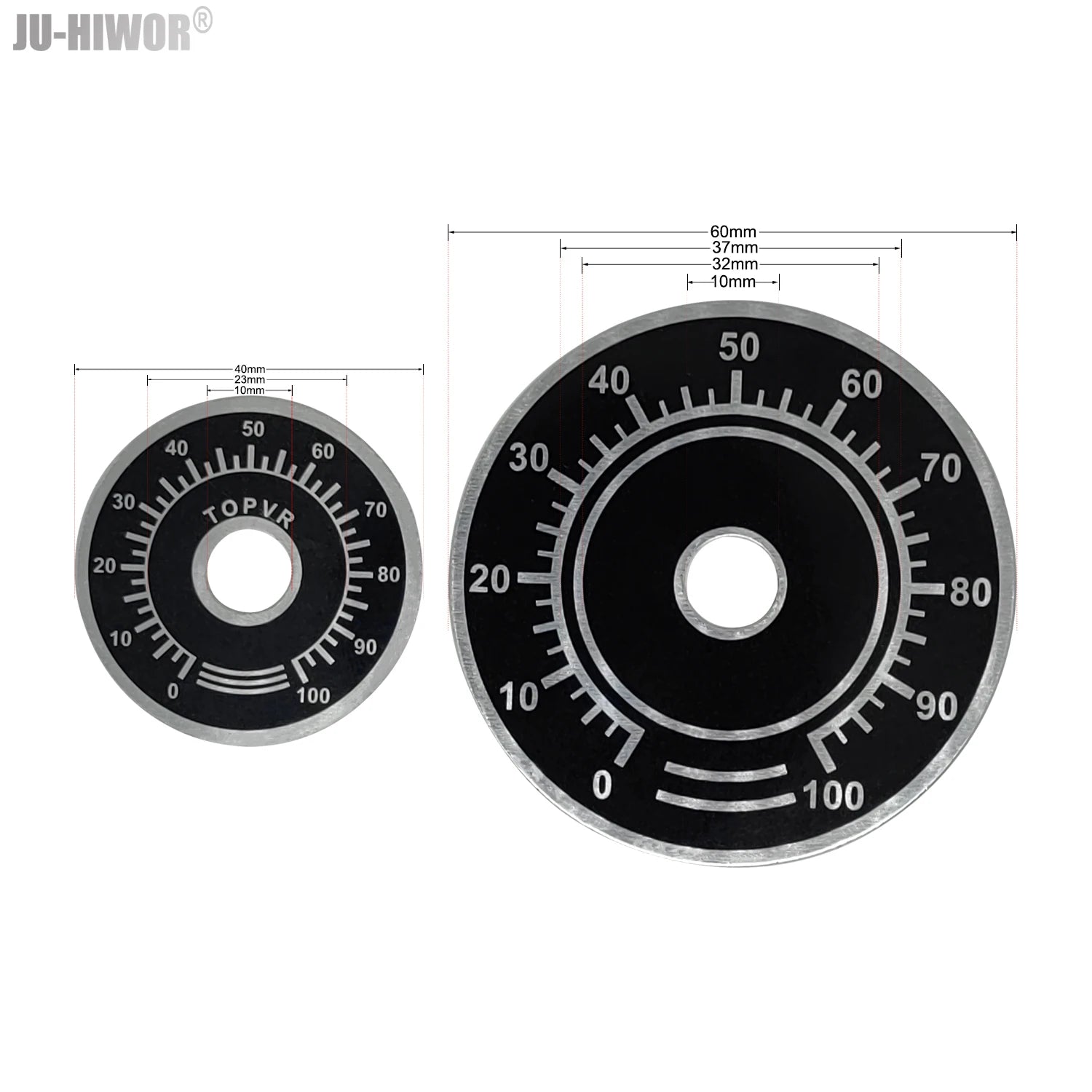 2pcs A01 A02 A03 A04 A05 Silver Tone Top Potentiometer Volume Control Rotary for 6.35mm Shaft Guitar Volume Knob