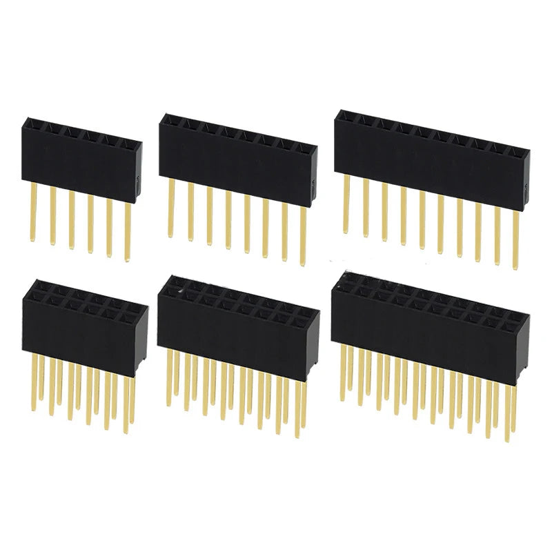 10PCS 2.54mm Pitch Straight Pin Header Male Connector 1x6/1x8/1x10/1x15/1x20/1x40 2x6/2x8/2x10/2x20 Single/Double Row PC