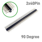 5 20 100 Pcs 2.54 MM Pitch Pin Header Male Dual Straight 90 180 Degree Single Row Right Angle SMD 1x40 Pin 2x40 Position