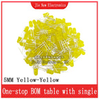 3mm 5mm LED Diode Assorted Kit White Green Red Blue Yellow Orange F3 F5 Leds Light Emitting Diodes Electronic Kit