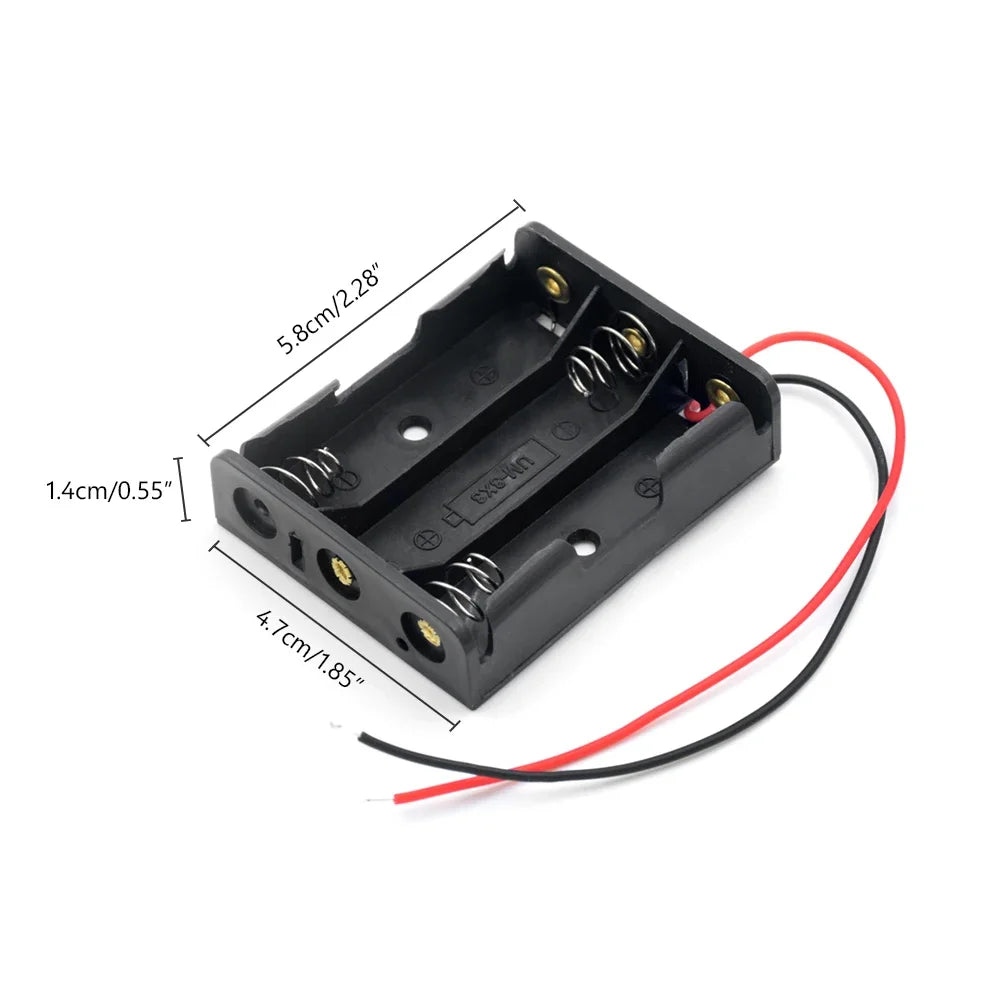 1X 2X 3X 4X AA Power Battery Storage Case Holder Socket DIY UM3 1.5V Dual AA LR6 Container Wt Lead Cables Switch Cover Optional