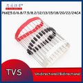 100pcs TVS diodes P6KE5.0/6.8/7.5/8.2/12/13/15/18/20/22/24CA unidirectional/bidirectional