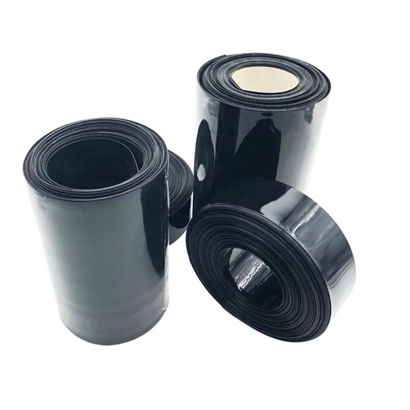 130mm~350mm 1KG PVC Heat Shrink Tube Black Shrinkable Cable Sleeve For 18650 Lithium Battery Pack Insulating Sleeve Shrink Tube