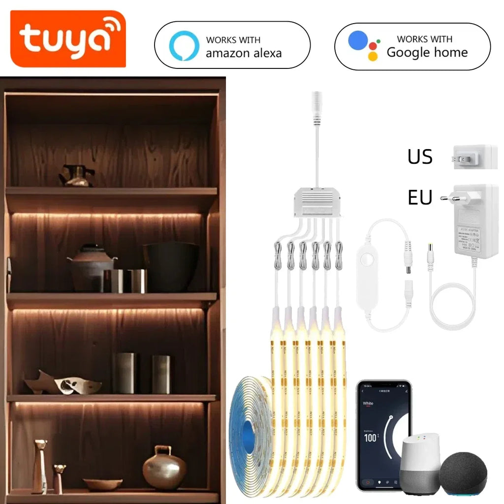 TUYA Smart COB LED Group Lighting Set 1-6PCS Work With Alexa Echo Plus Google Assistant APP Voice Control For Cabinet Showcase