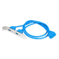 20-Pin Header Cable High Speed USB 3.0 Back Panel Expansion Bracket 2 Ports Motherboard 5Gbps Data Extension Cable