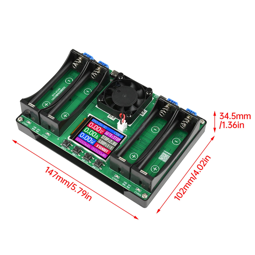 Battery Tester LCD Display Universal Battery Checker Analyzer Charger for 18650 Batteries 4 Channel Internal Resistance Tester