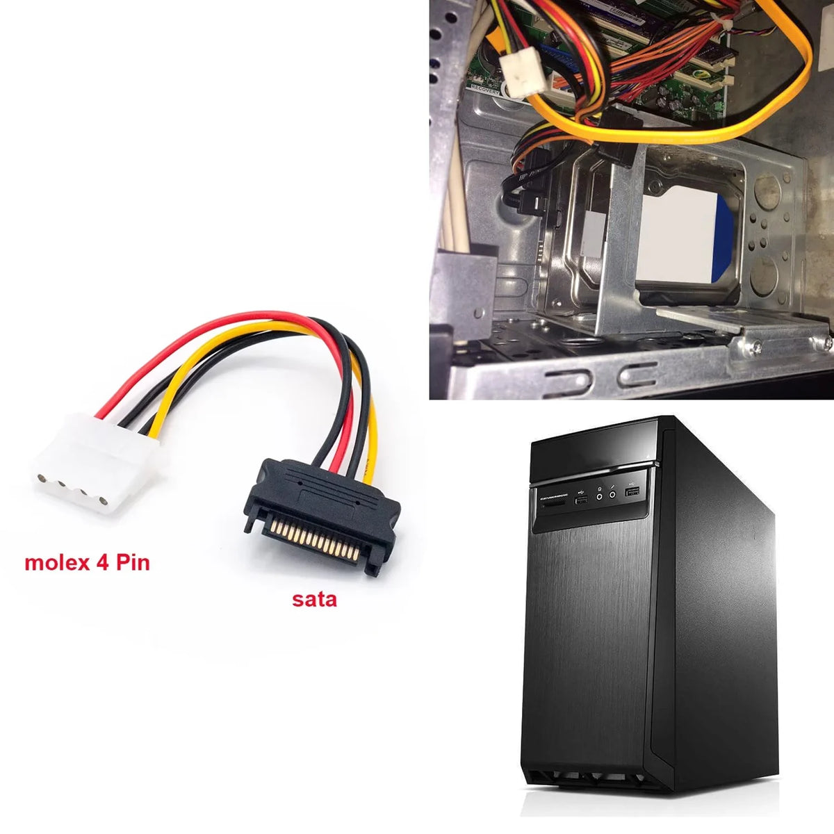 4 Pin Molex IDE To 15 Pin SATA Power Cable Male To Female SATA Extension Cord Hard Drive Disk Power Supply Cable Adapter For PC