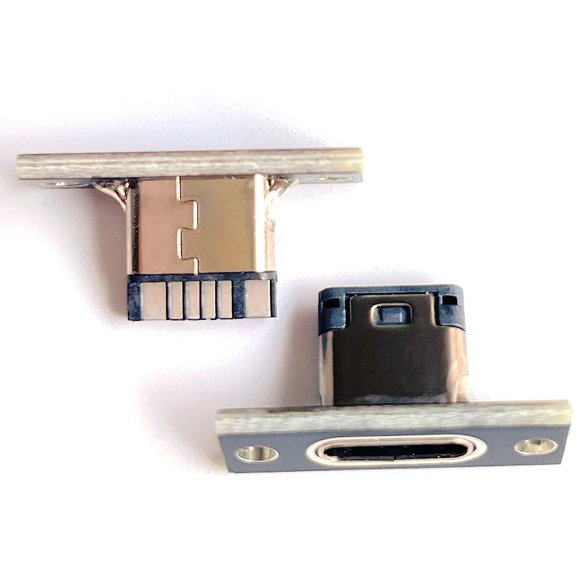 1-10pcs USB 3.1 Type C Socket With Screw Fixing Plate Type-C USB Jack 3.1 Type-C 2Pin 4Pin 5Pin 6Pin Female Connector Jack