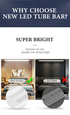 Led Tube Light With Switch Wire 110V 220V 10W 20W Lighting Strip Lamps 30/50cm For  Living Room Bedroom Closet Kitchen Lamp