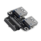 USB3.0 3.1 to USB A Socket Converter for Desktop Computer Motherboard Header 19PIN 20PIN to Dual USB Dual USB A Female Adapter