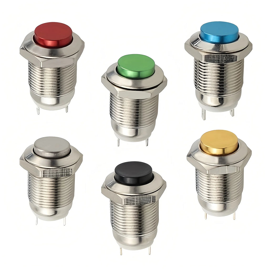 12mm Metal Button Switch Waterproof 1NO 3A High Head Momentary Suitable for Doorbells Car Start Horns Computer Automatic Reset