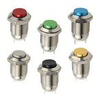12mm Metal Button Switch Waterproof 1NO 3A High Head Momentary Suitable for Doorbells Car Start Horns Computer Automatic Reset
