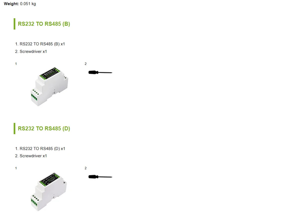 Waveshare RS232 To RS485 Converter (B), Active Digital Isolator, Rail-Mount support, 600W Lightningproof & Anti-Surge 6~36V DC
