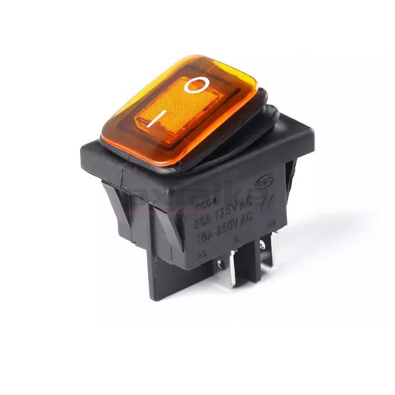 KCD2 KCD4 ON-OFF ON-OFF-0N 4/6Pin Sealed Waterproof Auto Boat Marine Rocker Switch With Black Red Green LED 16A 125V 20A 250V AC