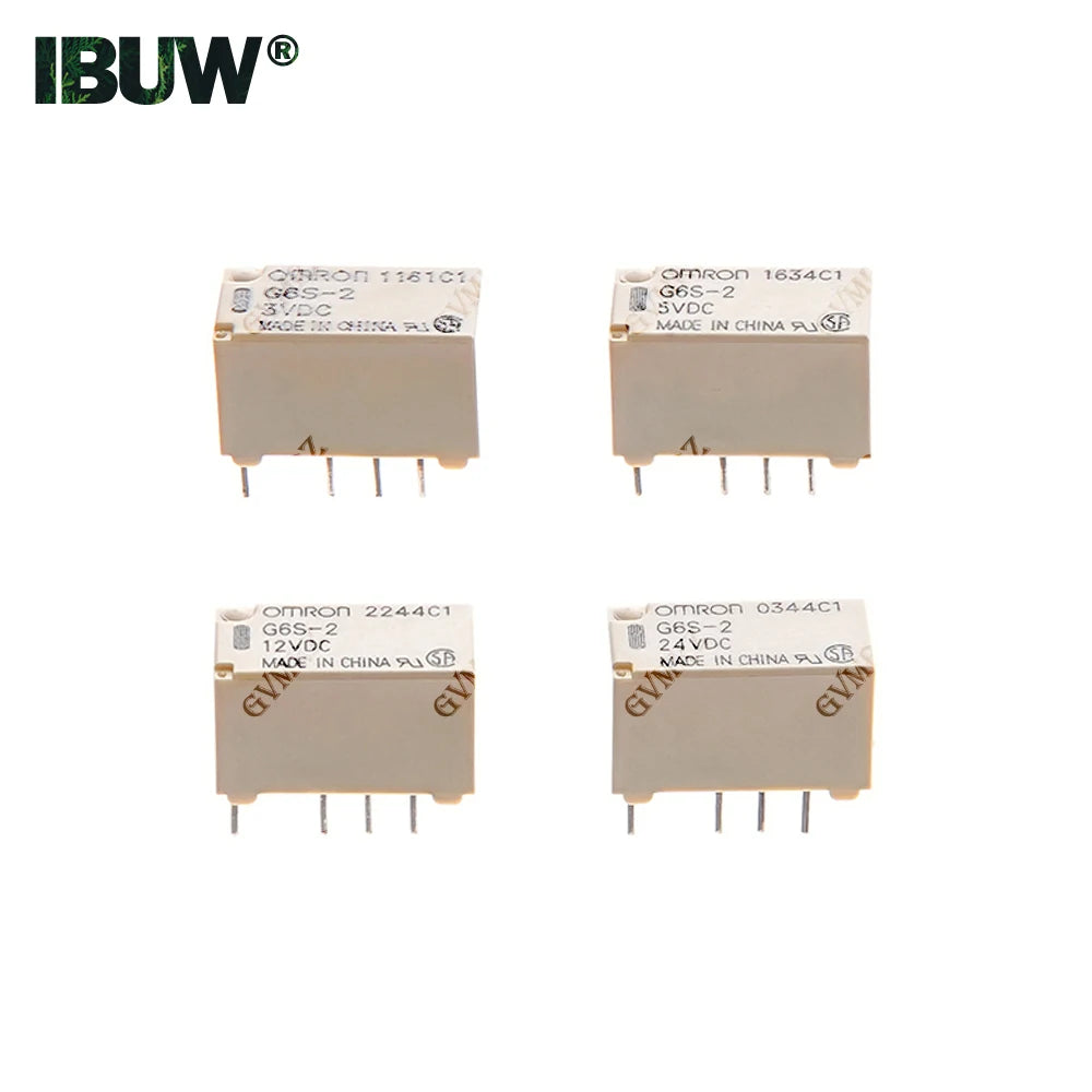 5PCS 12VDC 24VDC 5VDC 3VDC New G6S-2 5VDC Signal Relay 8Pin DC 5V 12V 24V 2A Mini Signal Switch Relays 3/5/12/24