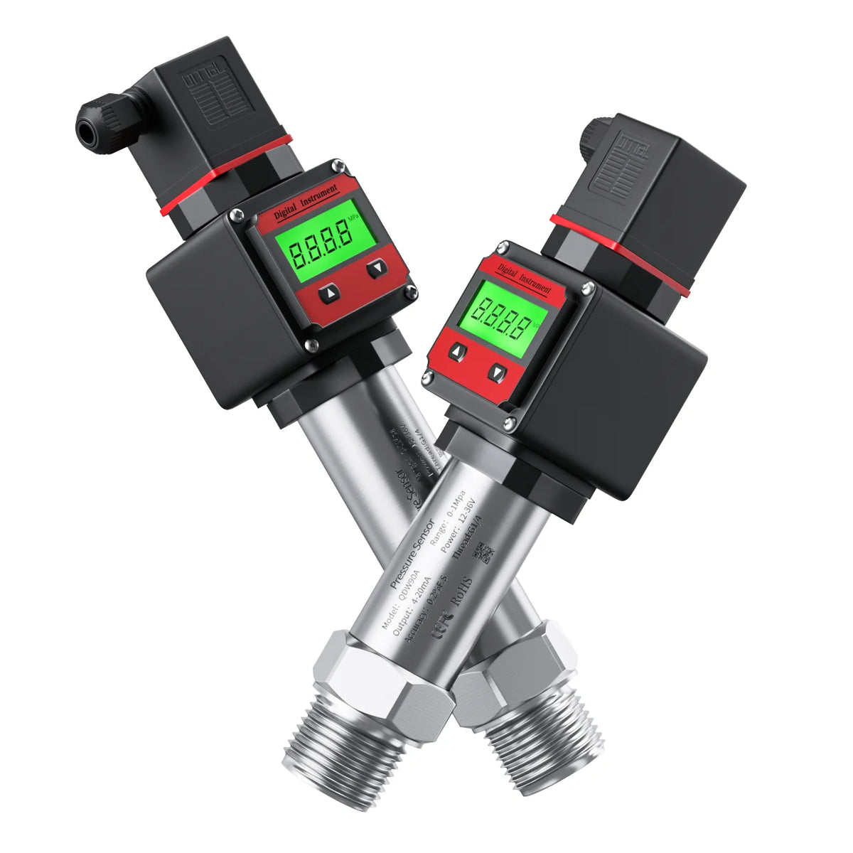 0-10bar to 4-20mA LCD Pressure Transmitter for Water Oil Gas 1bar 25bar 50bar 200bar Digital Display Pressure Sensor Gauge 0-10V