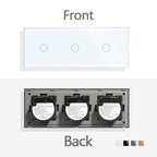 TAWOIA EU Triple 1/2/3/4 Gang 1/2 Way Wall Touch Light Switch 228mm Waterproof Backlight Sensor On/Off Switches