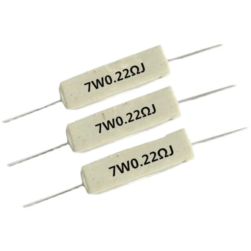 10pcs 7W 5% Horizontal resistance of cement 0.1~ 100K 0.1R 0.5R 1R 10R 100R 0.22 0.33 0.5 1 2 5 8 10 15 20 25 30 100 1K 10K ohm
