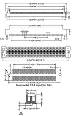 1pcs Board-To-Board Connector BTB Pitch 0.8Mm Dual Row SMD 40P/60/80/100P/120P/140P