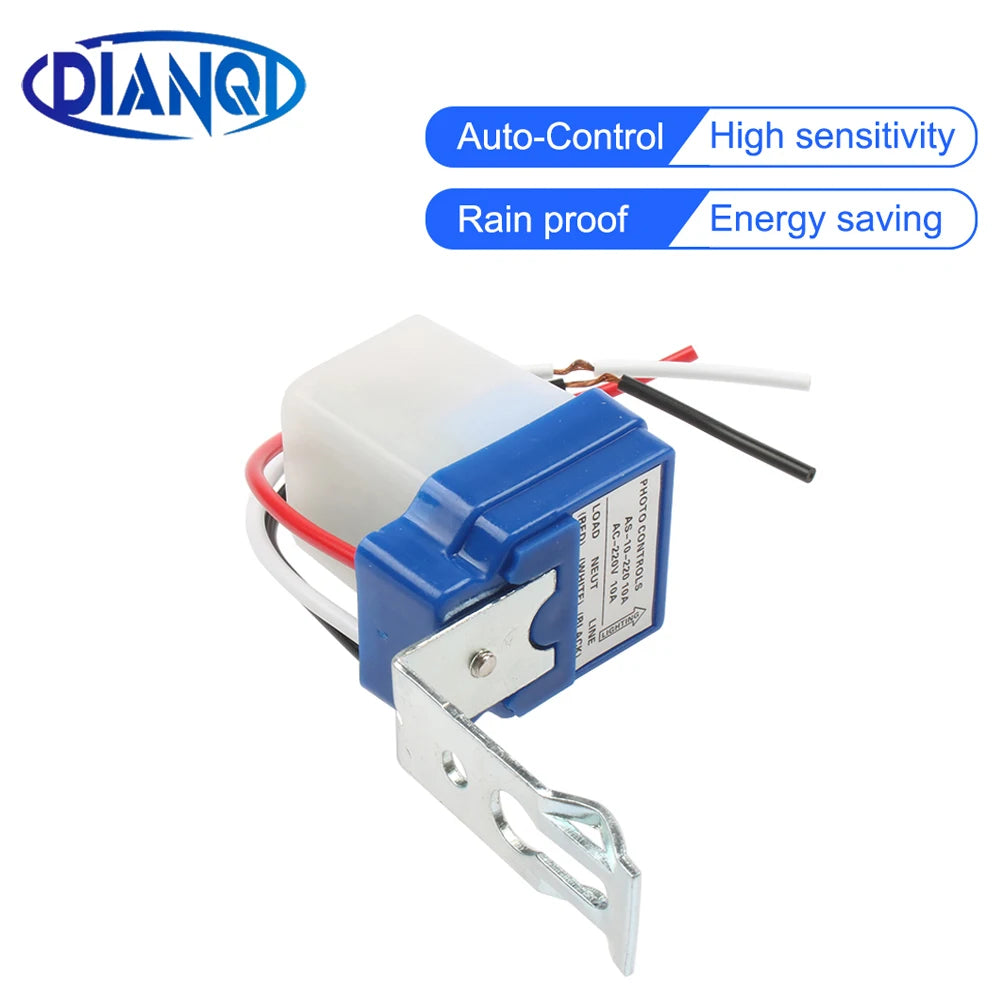 Automatic Auto On Off Photocell street Light Switch DC AC 12V 24V 110V 220V 50-60Hz 10A Photo Control Photoswitch Sensor Switch