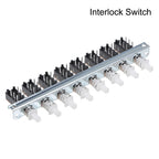 Interlock Push Button Switch Piano Type DPDT 6 Pin 4/6/8 Row Straight Through Hole Straight Key Switch for Electronic Products