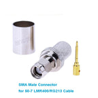 10Pcs/lot RG8 RG213 LMR400 SMA / RP-SMA Male / Female 50-7 RF Coaxial Connector 50Ohm SMA Connector for LMR-400 RG-213 RG8 Cabl