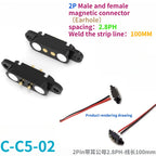 1/5Set 2A DC Magnetic Pogo Pin Connector 2Pin 3Pin 4 5 6 7 8 9 Pin Pogopin Male Female Spacing 2.5/2.80mm Spring Loaded Socket