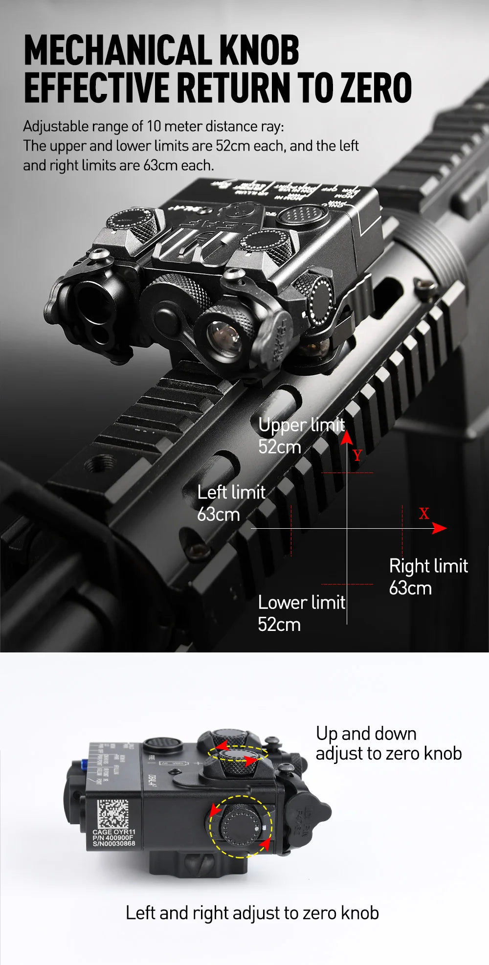 WADSN DBAL A2 Dbal-a2 Full Function Red Green Blue IR Laser Strobe Flashlight with Light Point Zero Adjustment for 20mm Rail