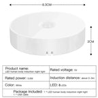 2~6 Pack Motion Sensor LED Night Light USB Rechargeable 3 Color Night Lamp Cabinet Wardrobe Lamp Staircase Wireless Closet Light