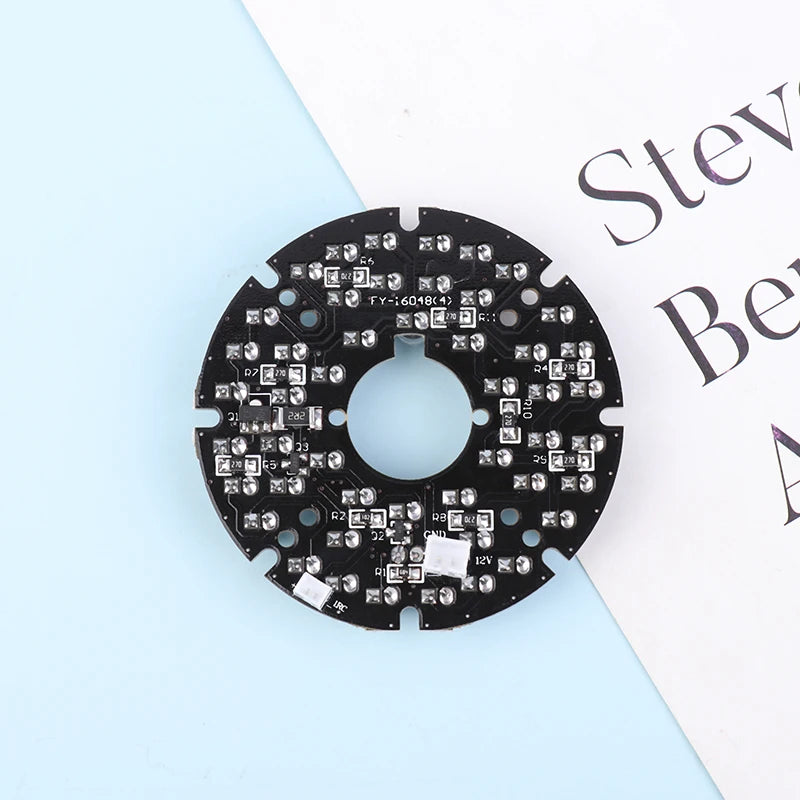 48PCS IR LED 850NM Illuminator Board – 60mm Night Vision Light for CCTV Surveillance Camera Housing, 50° Viewing Angle