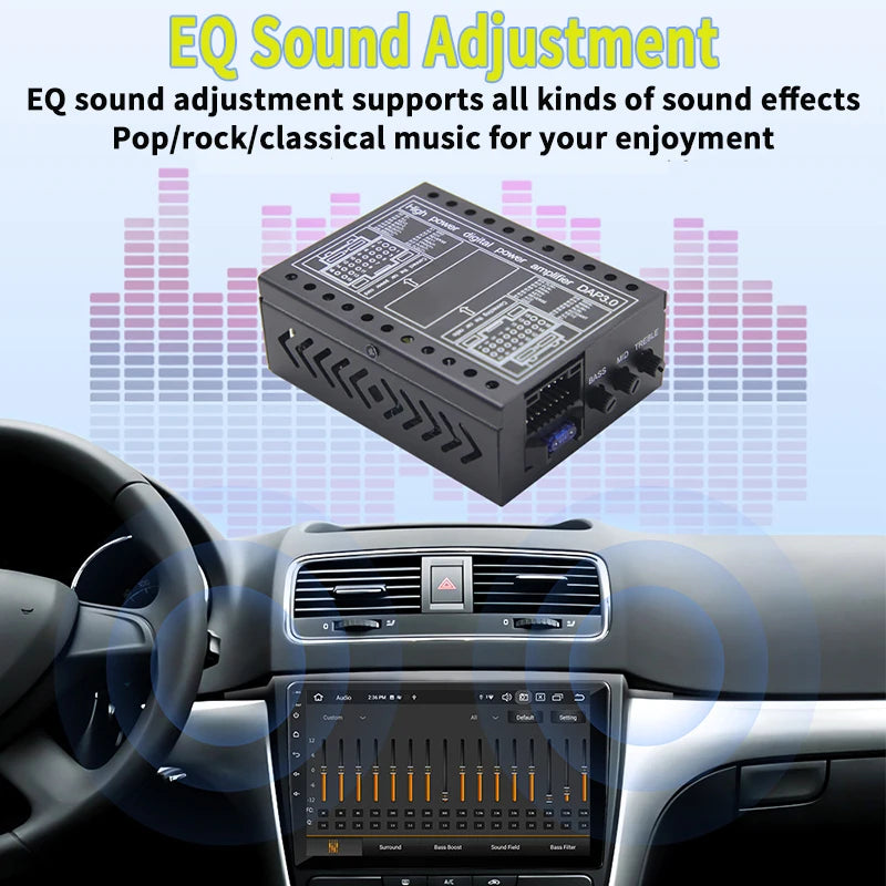 DSP Amplifier DC 12V High-Fidelity Audio Stereo Digital Audio Processor After 4x60w For To Android Navigation Locomotive