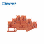 10Pcs PT2.5-3L Push-in Wiring Connector Triple 3 Level 2.5 mm² Cable 2.5mm Electrical Cable Din Rail Terminal Block PT 2.5-3L