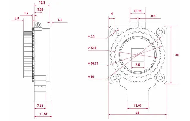 Raspberry Pi High Quality Camera, 12.3MP IMX477 Sensor, Supports C / CS Lenses