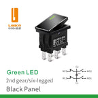 LANBOO 14mm*9mm Series 7Amp High Current Rocker Switch ON-OFF-ON 2/3Position 4/6Pin KCD1  With Red/Green Light  12V24V220V