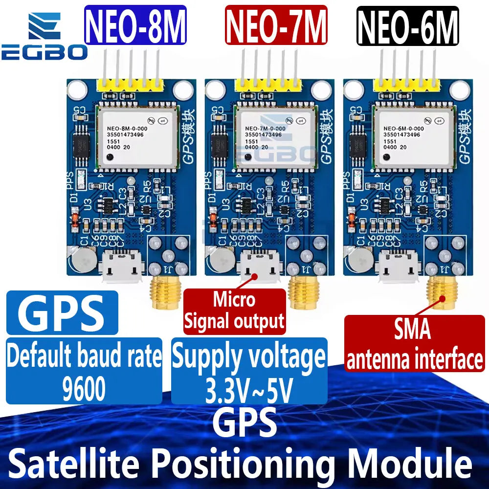 1PCS~8PCS GPS NEO-6M NEO-7M NEO-8M NEO-9m Satellite Positioning Module Development Board for Arduino STM32 C51 Microcontroller