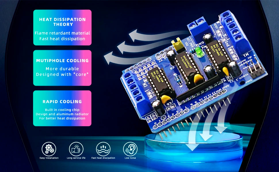 4Pack L293D Stepper Motor， DC Motor Drive Shield Stepper Motor Drive Shield Expansion Board Compatible with Arduino