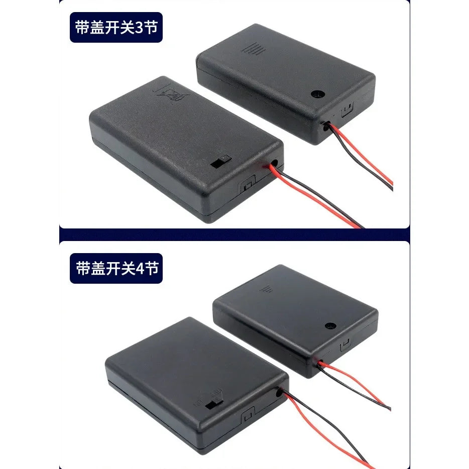 2pcs 1X 2X 3X 4X AAA Power Battery Storage Case Container Socket DIY 1.5V-6.0V Serial Connect Rohs ABS wt Lead Switch Cover