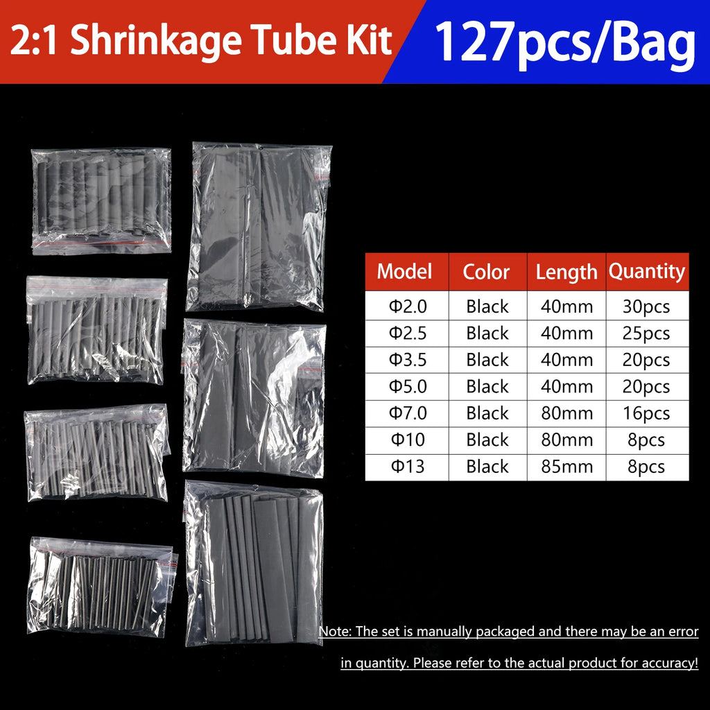 Heat Shrink Tubing Kit 73-900PCS 2:1 3:1 4:1 Ratio Cable Wire Insulation Sleeve Electrical Repair Protector Heat-Shrink Tube Set