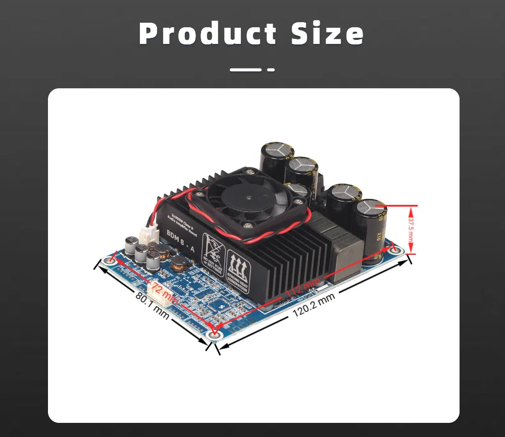 BDM8-A  TPA3255 2x300W HIFI Digital Power Class D Amplifier Board High-power 2.0 Channel Stereo
