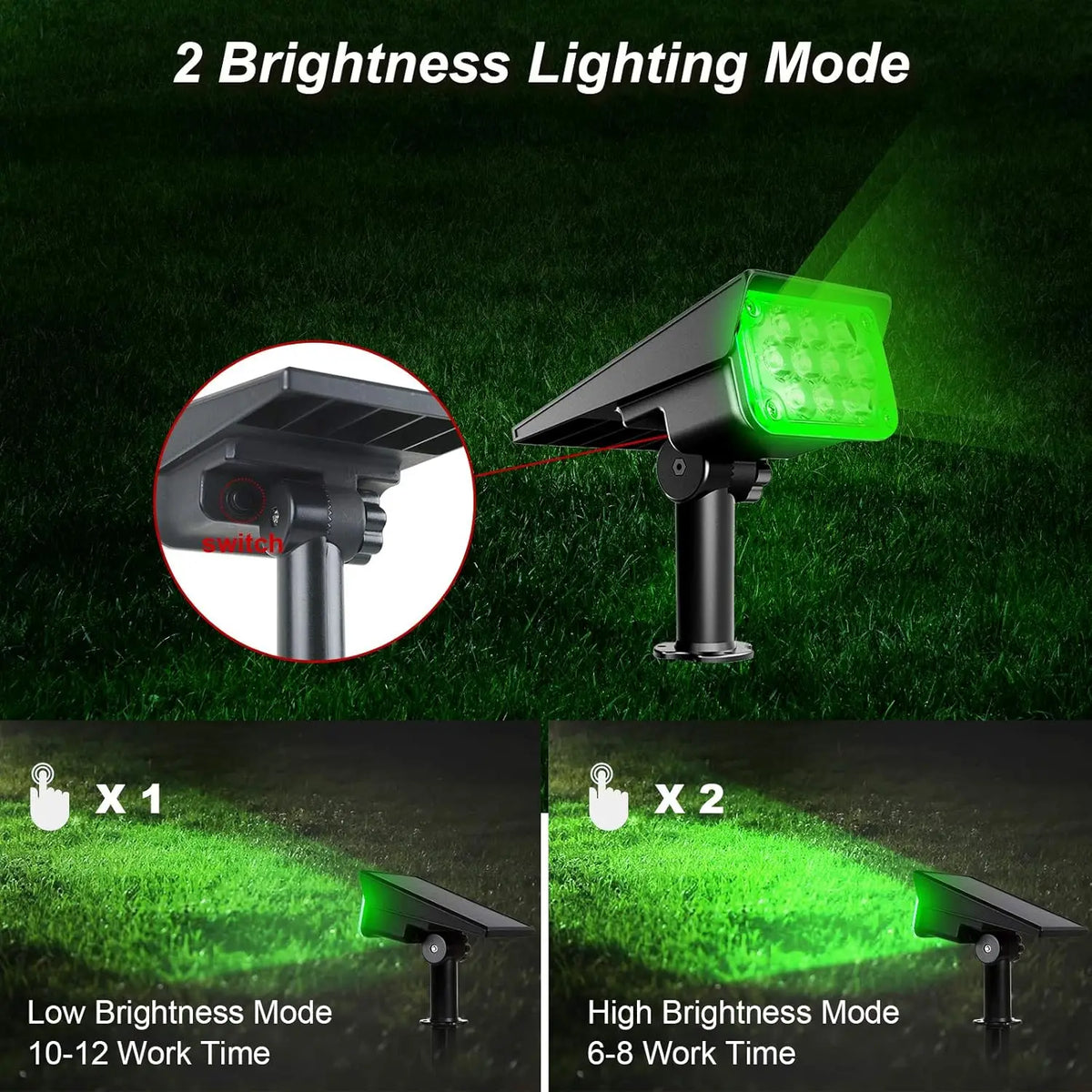 4pcs Solar Spotlight Outdoor Garden Wall Lamp for Tree Street Decor IP65 Waterproof LED Green Landscape Countyard Solar Light