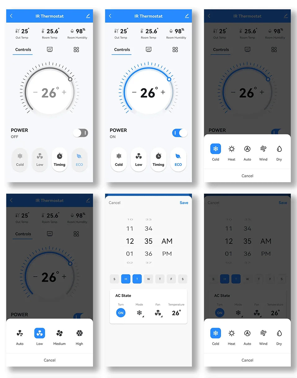 Thermometer Hygrometer With Tuya Temperature Humidity Sensor and AC Remote Backlight Support Work With Yandex Alexa SmartLife