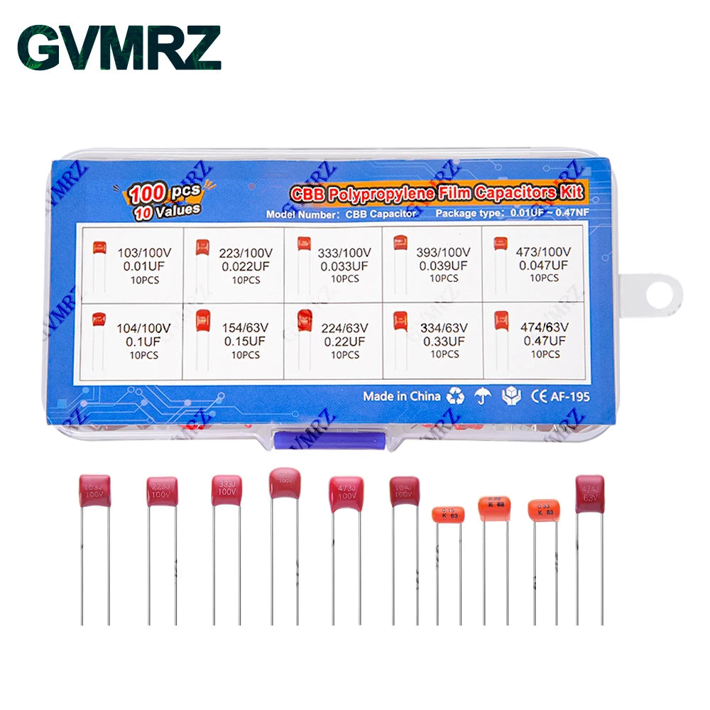 CBB Polypropylene Film Capacitor Kit,  for DIY Electronics, Power Supply, Audio Equipment Universal CBB Capacitors Set
