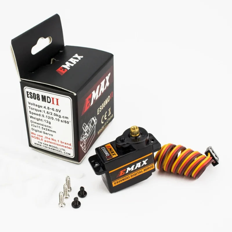 EMAX ES08MDII 13g Metal Gear Mini Digital Servo 4V to 6V 2kg Futaba JR Plug for RC Airplane Helicopter Fixed Wing