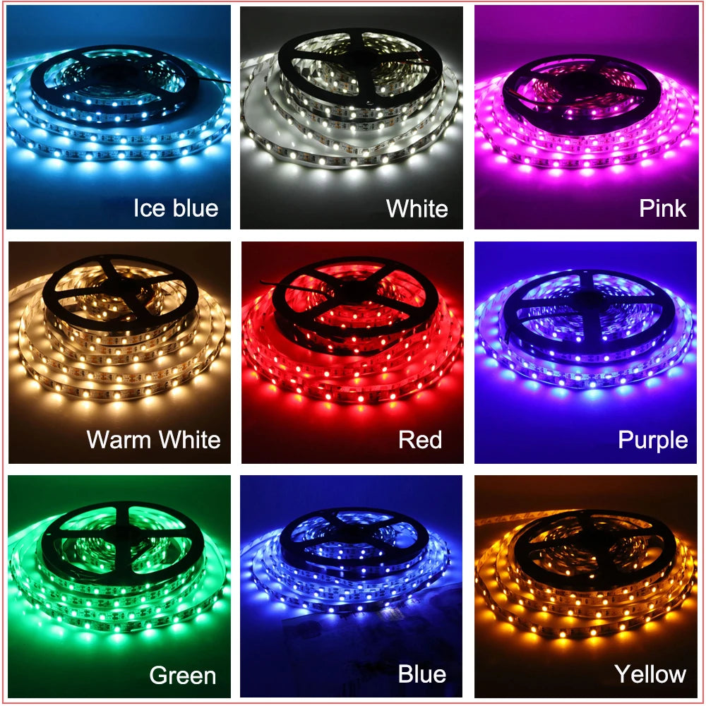 DC 5V LED Strip Light SMD 3528 2835 60Led Flexible LED Ribbon Tape TV Backlight Adhesive Tape Waterproof Rope Light Cabinet Lamp
