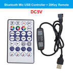 DC5-24V USB/DC Mini Led Controller 3Pin 28Keys Remote Bluetooth App Music Control For Individual Addressable WS2812 RGB Strip