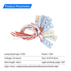 5pcs High Brightness 1.5W 5V LED 5730 SMD Color Lamp Bead Light Board Bulb With Line Red Yellow Green Blue Warm White Light