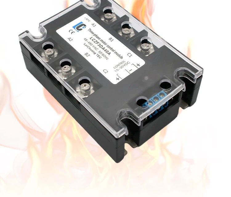 LCTC Three Phase Solid State Relay Forward and Reverse Control Relay DC Motor Stater 10A 25A 40A 60A 80A 10-30VDC 40-480VAC DA
