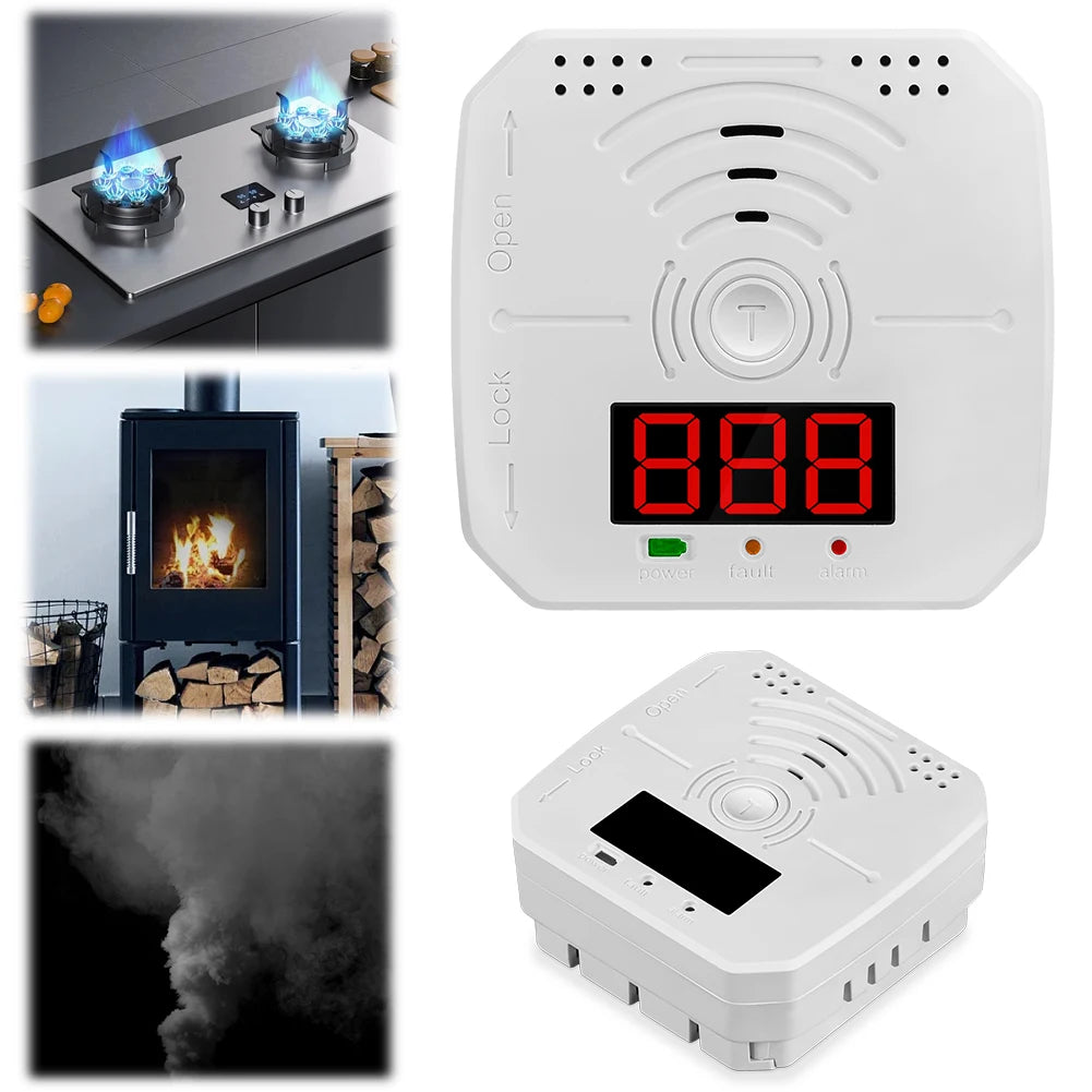 Digital CO Detector Battery Powered Mini CO Sensor Sound Light Warning CO Gas Monitor Alarm Home Safety