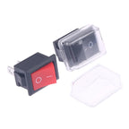 5Pcs Black Push Button Mini Switch 2Pin Snap-in On/Off Rocker Switch With Waterproof Cover