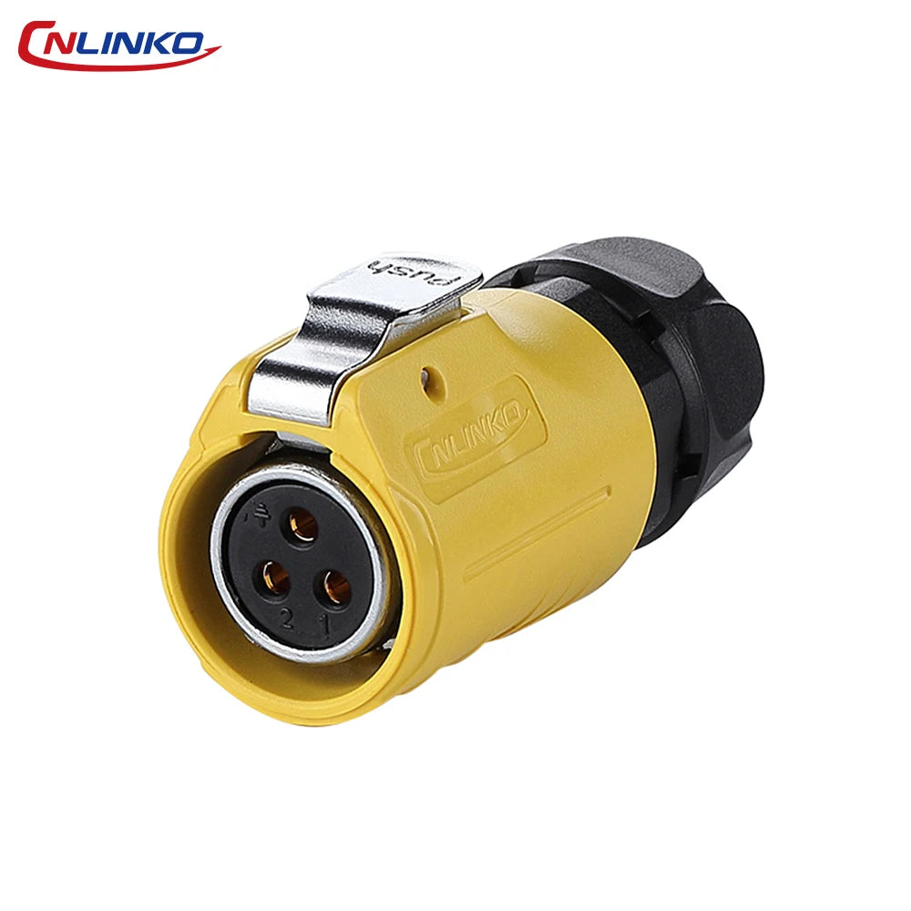CNLINKO LP20 IP68 Waterproof Circular Heavy Duty Connector 2-12Pin Male/Female Set for Outdoor LED Lighting & Industrial Power